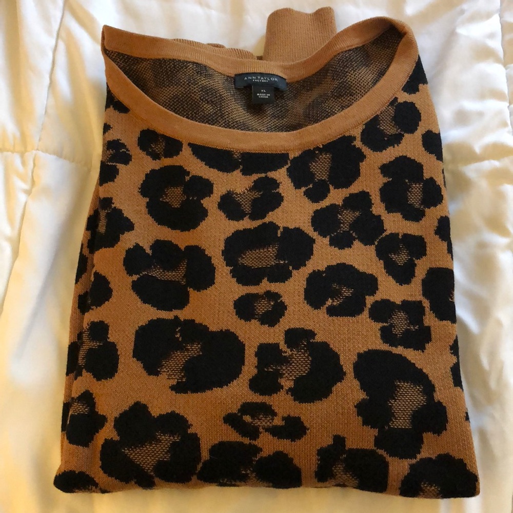 Ann Taylor Factory Leopard Sweater
